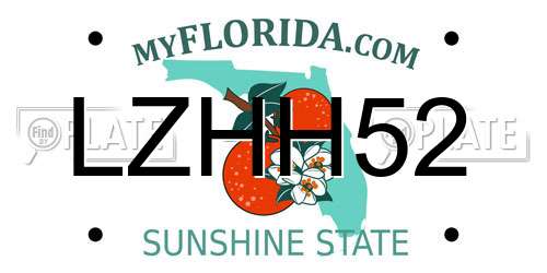 LZHH52 Florida License Plate