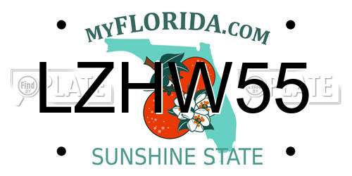 LZHW55 Florida License Plate