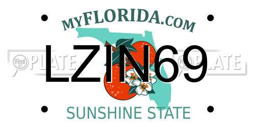 LZIN69 Florida License Plate