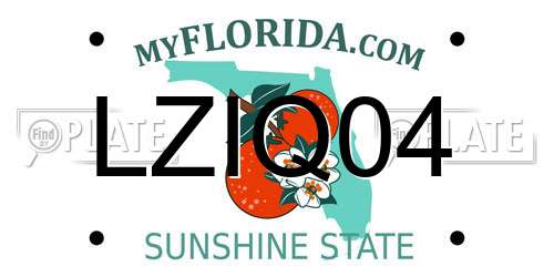 LZIQ04 Florida License Plate