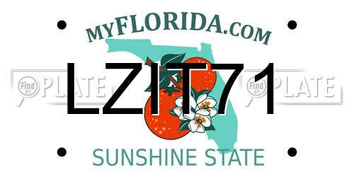 LZIT71 Florida License Plate