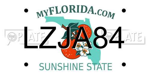 LZJA84 Florida License Plate
