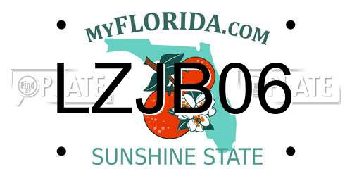 LZJB06 Florida License Plate