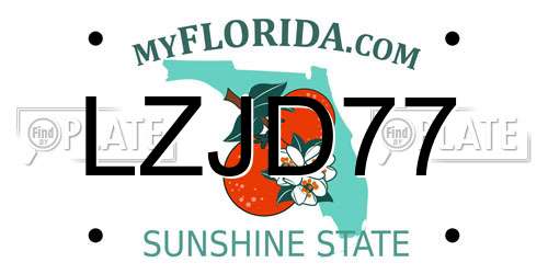 LZJD77 Florida License Plate