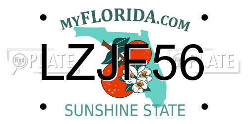 LZJF56 Florida License Plate