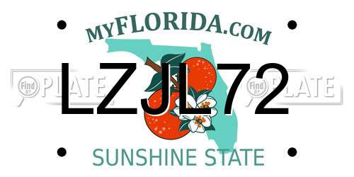 LZJL72 Florida License Plate