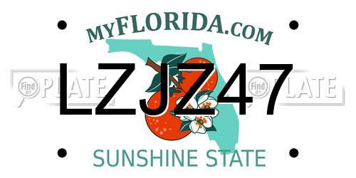 LZJZ47 Florida License Plate