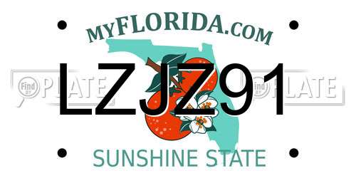 LZJZ91 Florida License Plate