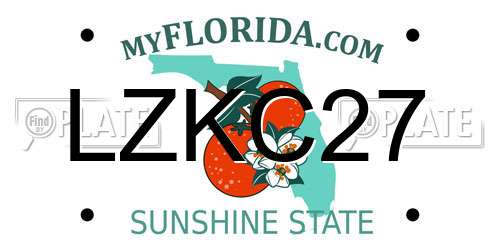 LZKC27 Florida License Plate