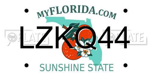 LZKQ44 Florida License Plate