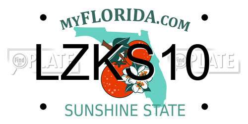 LZKS10 Florida License Plate