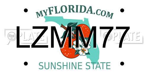LZMM77 Florida License Plate