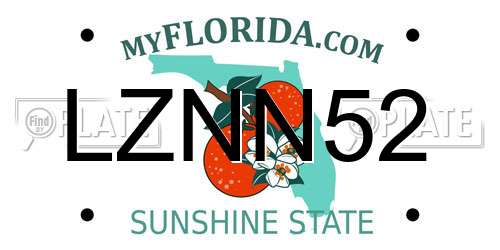 LZNN52 Florida License Plate