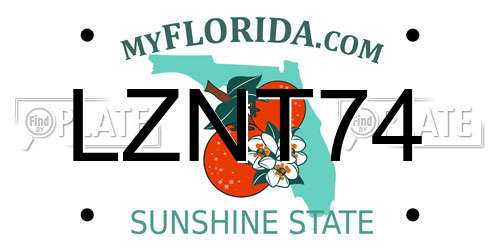 LZNT74 Florida License Plate