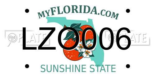 LZO006 Florida License Plate