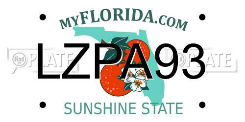 LZPA93 Florida License Plate