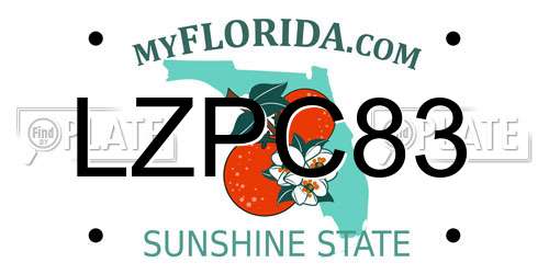 LZPC83 Florida License Plate