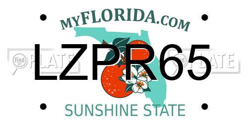 LZPR65 Florida License Plate