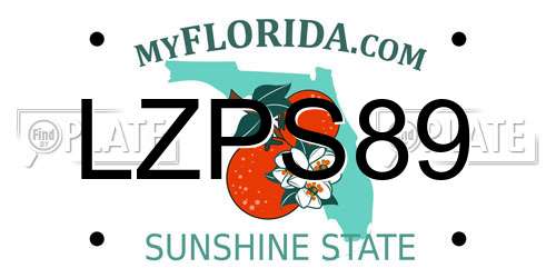 LZPS89 Florida License Plate