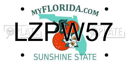 LZPW57 Florida License Plate