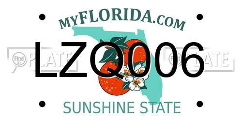LZQ006 Florida License Plate
