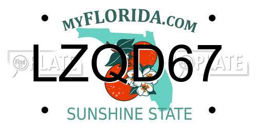 LZQD67 Florida License Plate
