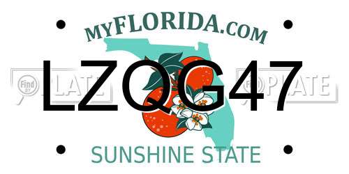 LZQG47 Florida License Plate