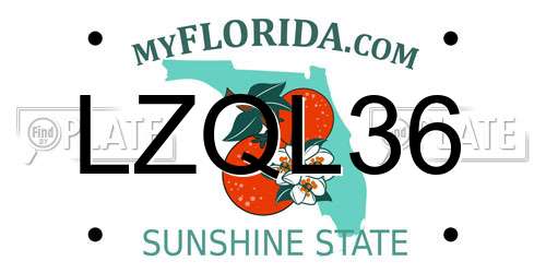LZQL36 Florida License Plate