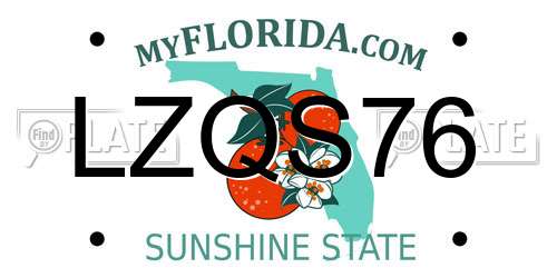 LZQS76 Florida License Plate