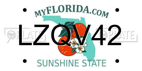 LZQV42 Florida License Plate