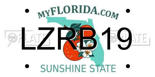 LZRB19 Florida License Plate