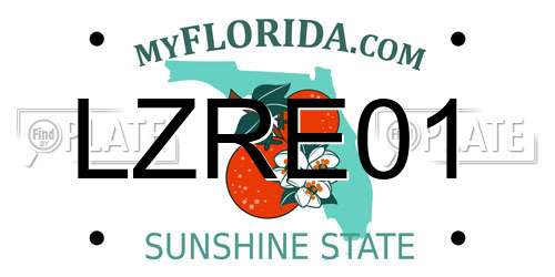 LZRE01 Florida License Plate