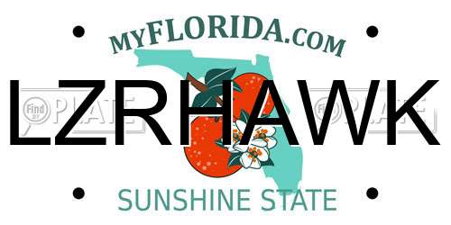 LZRHAWK Florida License Plate