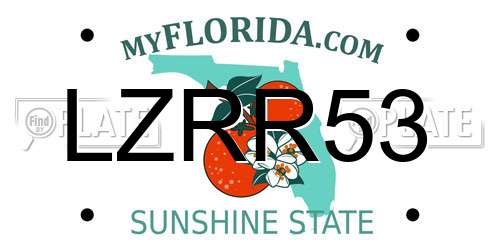 LZRR53 Florida License Plate