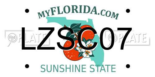 LZSC07 Florida License Plate