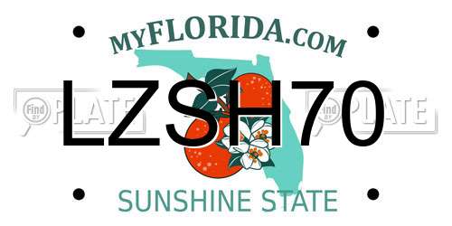 LZSH70 Florida License Plate