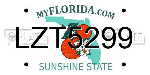 LZT5299 Florida License Plate