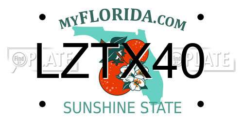 LZTX40 Florida License Plate