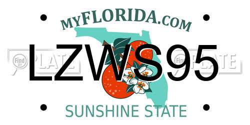 LZWS95 Florida License Plate