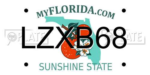 LZXB68 Florida License Plate