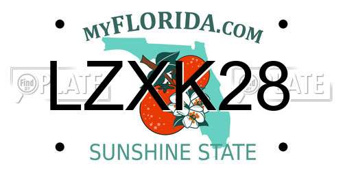 LZXK28 Florida License Plate