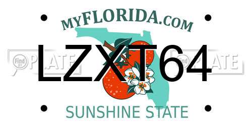 LZXT64 Florida License Plate