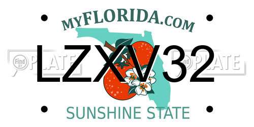 LZXV32 Florida License Plate