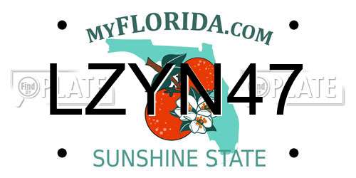 LZYN47 Florida License Plate
