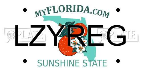 LZYREG Florida License Plate
