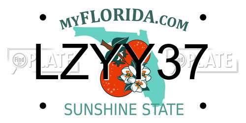 LZYY37 Florida License Plate