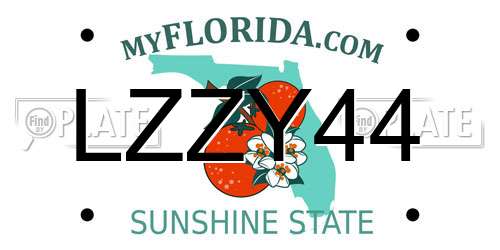 LZZY44 Florida License Plate