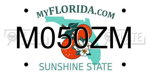 M050ZM Florida License Plate