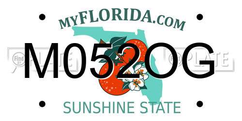 M052OG Florida License Plate