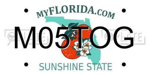 M05TOG Florida License Plate
